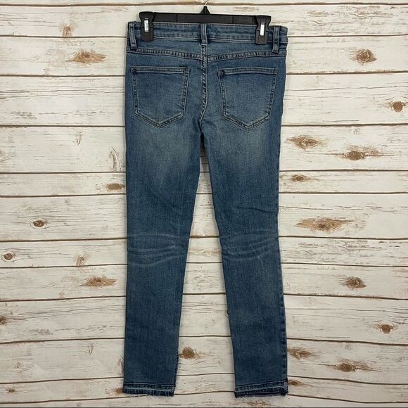 Free People Kentucky Blue Split Ankle Skinny Jeans - Picture 6 of 7